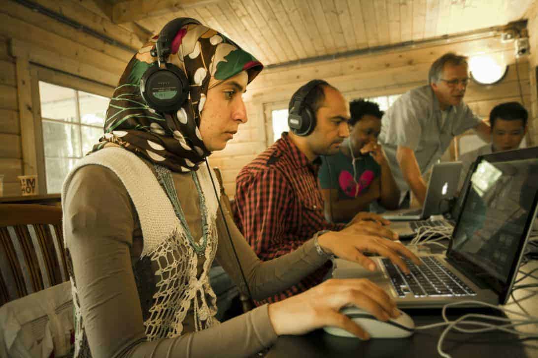 group of Arabic media professionals in RNTC training